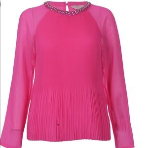 Ted Baker Hot Pink Beaded Blouse